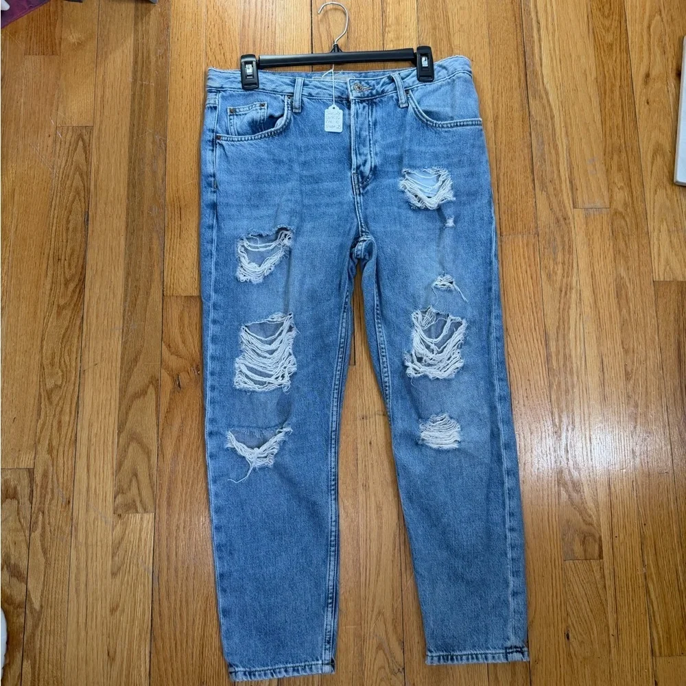 Topshop Moto Hayden Light Blue Distressed Jeans #0022
